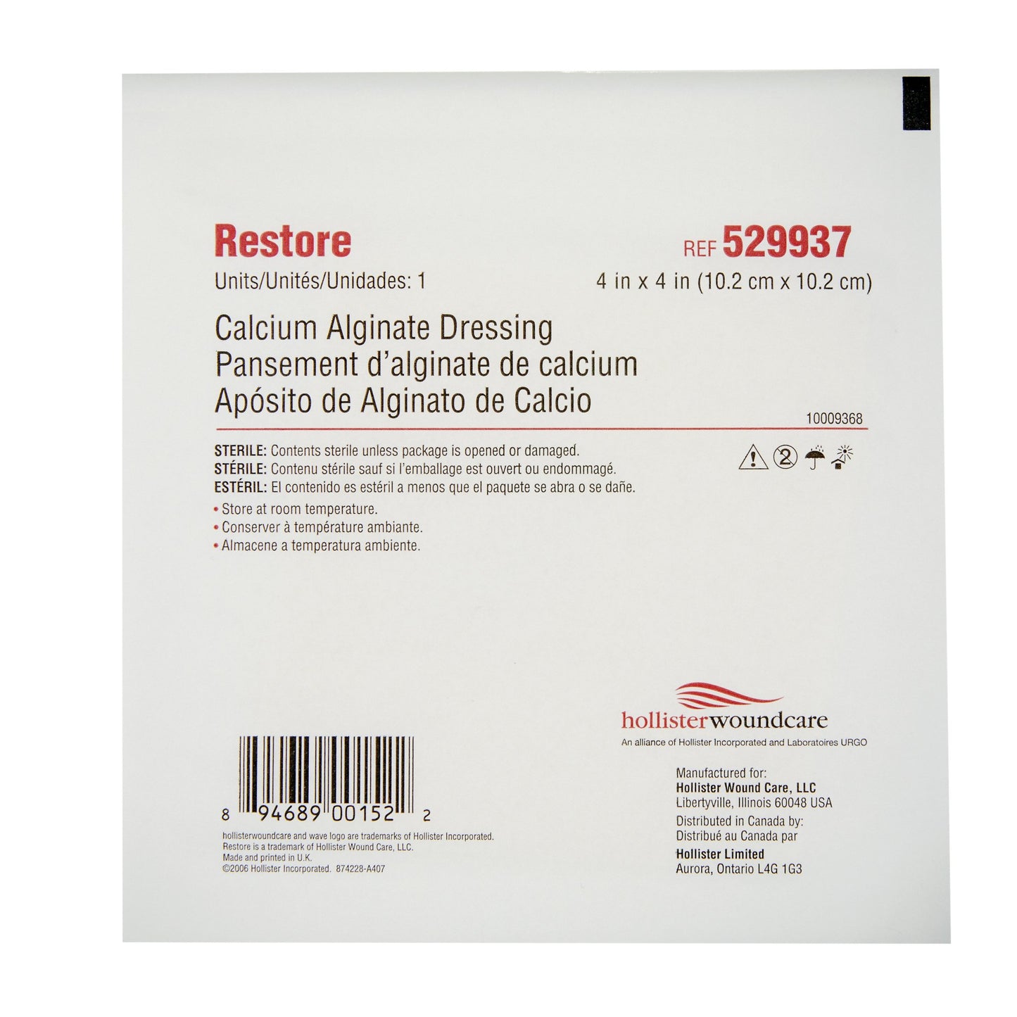 Restore™ Alginate Dressing 4 X 4 Inch Square (329626_BX)