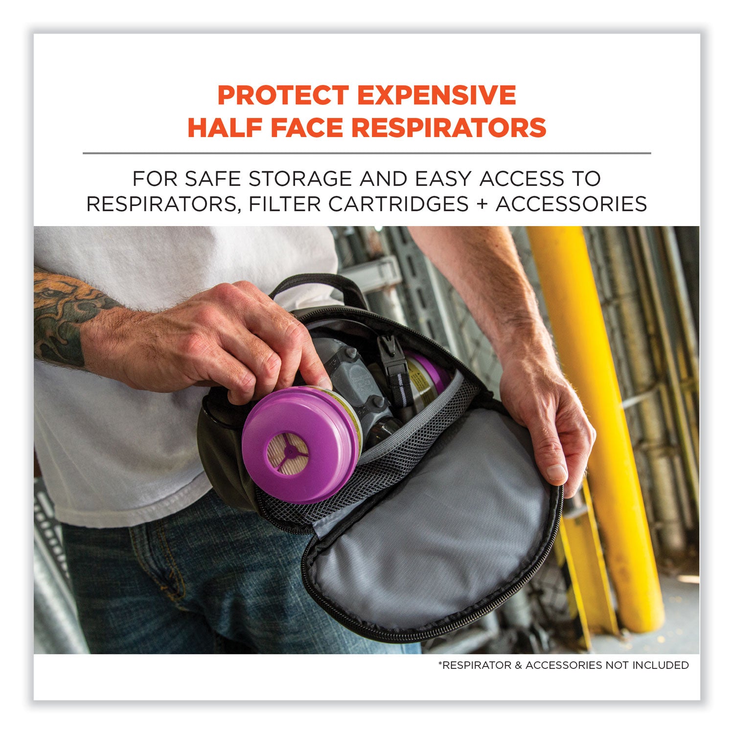 ergodyne-arsenal-5187-clamshell-half-respirator-bag-with-zipper-closure-num-ego13187_2