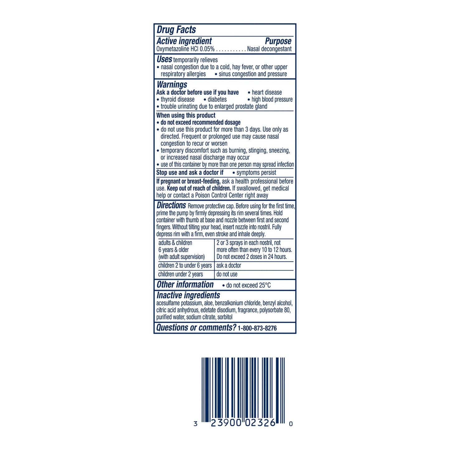 Vicks® Sinex™ Severe Ultra Fine Nasal Decongestant 0.05% Nasal Spray 0.5 oz. (1229267_EA)