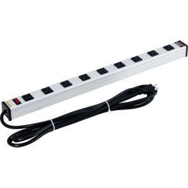 Global Industrial Surge Protected Power Strip, 9 Outlets, 15A, 450 Joules, 15' Cord (WB812418)