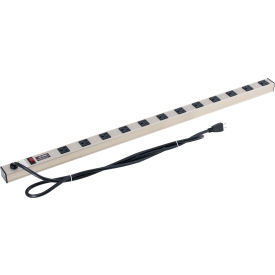 Global Industrial Surge Protected Power Strip, 12 Outlets, 15A, 1500 Joules, 6' Cord (WB812419)