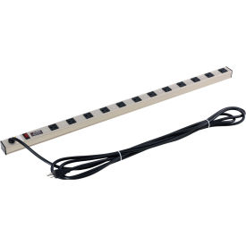 Global Industrial Surge Protected Power Strip, 12 Outlets, 15A, 1500 Joules, 15' Cord (WB812420)