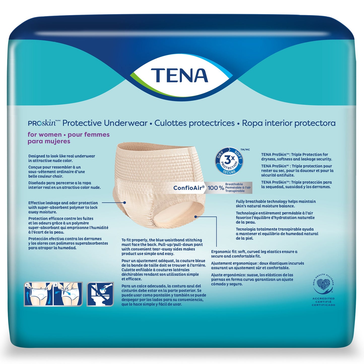 TENA® ProSkin™ Protective Female Adult Absorbent Underwear Pull On with Tear Away Seams Small / Medium Disposable Moderate Absorbency (1135407_BG)