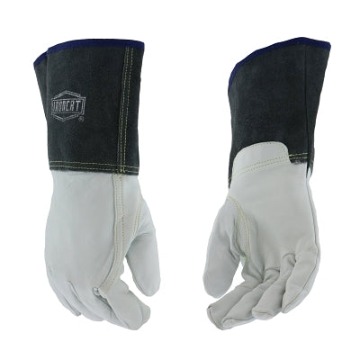 PIP 6144 Premium Top Grain Kidskin Leather TIG Welding Gloves, Medium, Black/Natural, Gauntlet Cuff (112-6144M)