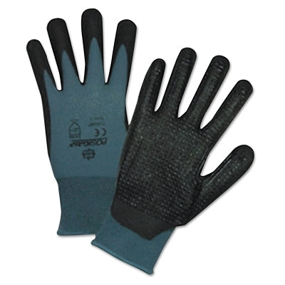 West Chester Bi-Polymer Palm-Coated Gloves, Large, Black/Gray (112-715SBPL)