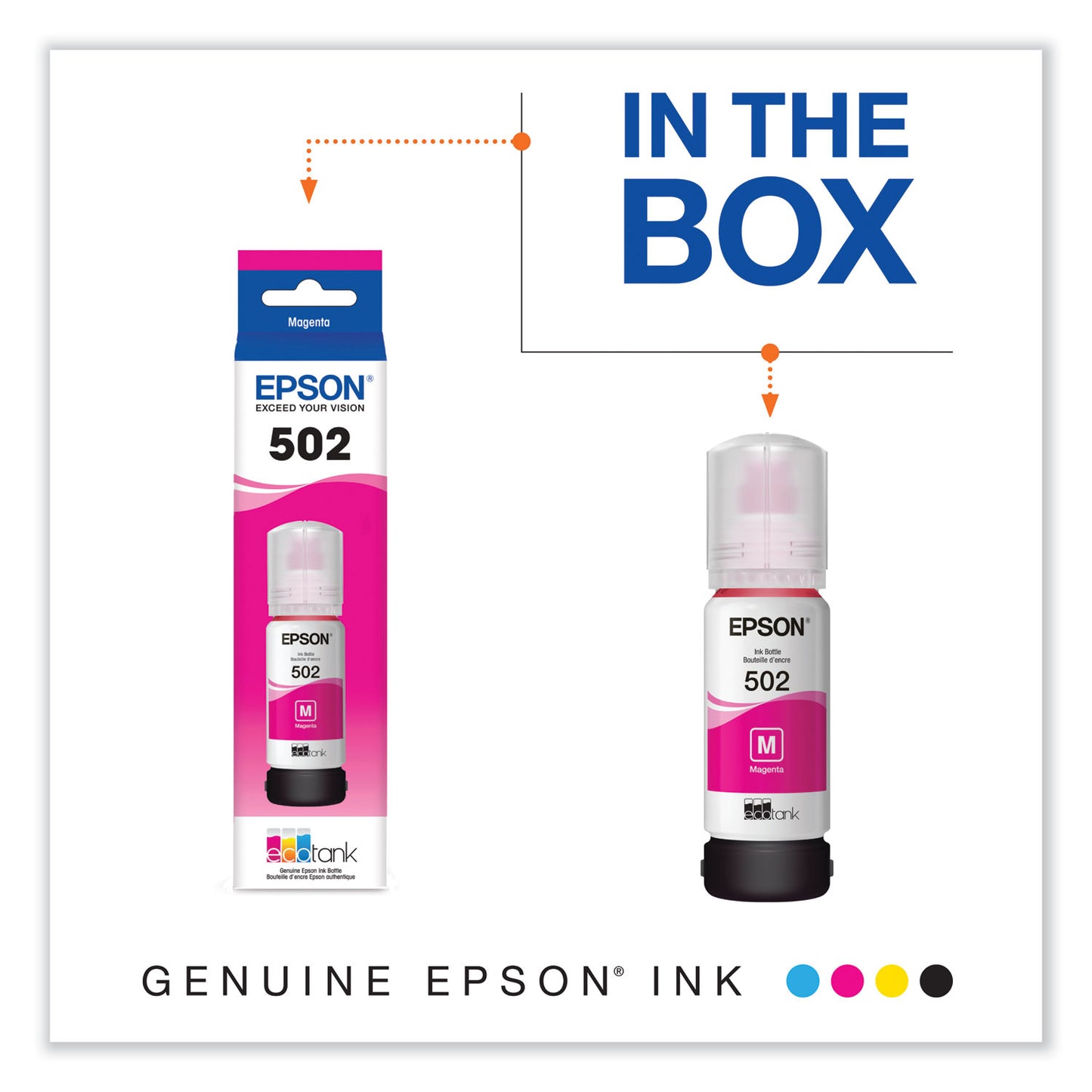 Epson® T502320-S (502) Ink, 6,000 Page-Yield, Magenta (EPST502320S)