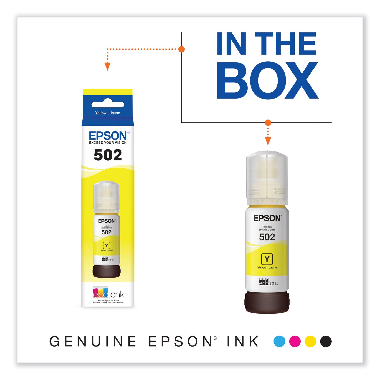 Epson® T502420-S (502) Ink, 6,000 Page-Yield, Yellow (EPST502420S)