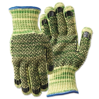 Wells Lamont Whizard Metalguard Heavy Weight Gloves with PVC Dots, Large, Gray/Gray/Yellow (815-1881L)