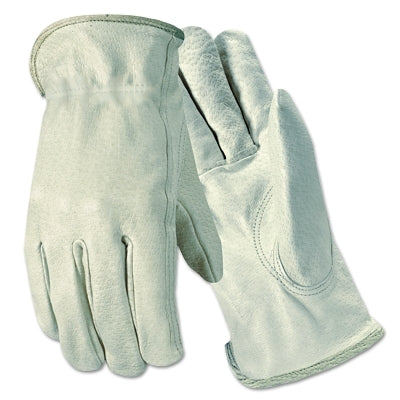 Wells Lamont Grain Goatskin Drivers Gloves, Medium, Unlined, White (815-Y0107M)