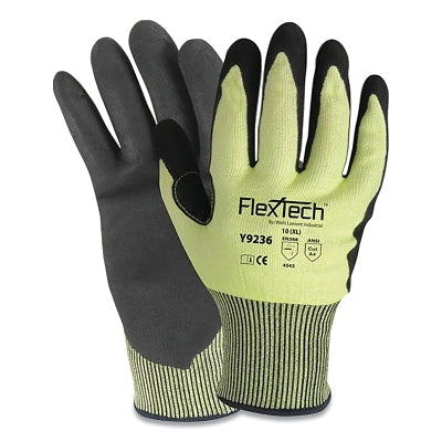 Wells Lamont FlexTech™ Y9236 Hi-Viz Yellow Sandy Nitrile Palm Cut Glove, Medium (815-Y9236M)
