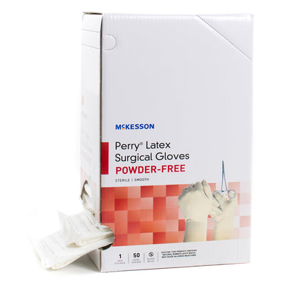 McKesson Perry® Performance Plus Surgical Glove Size 6 Sterile Latex Standard Cuff Length Smooth Cream Chemo Tested (1044704_BX)