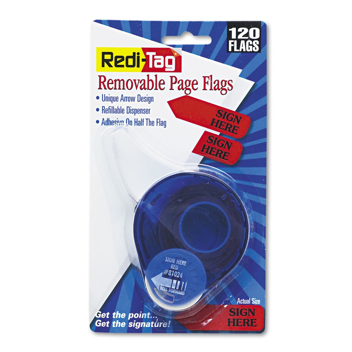 Button Flag Tags Redi-Tag® Arrow Message Page Flags in Dispenser,