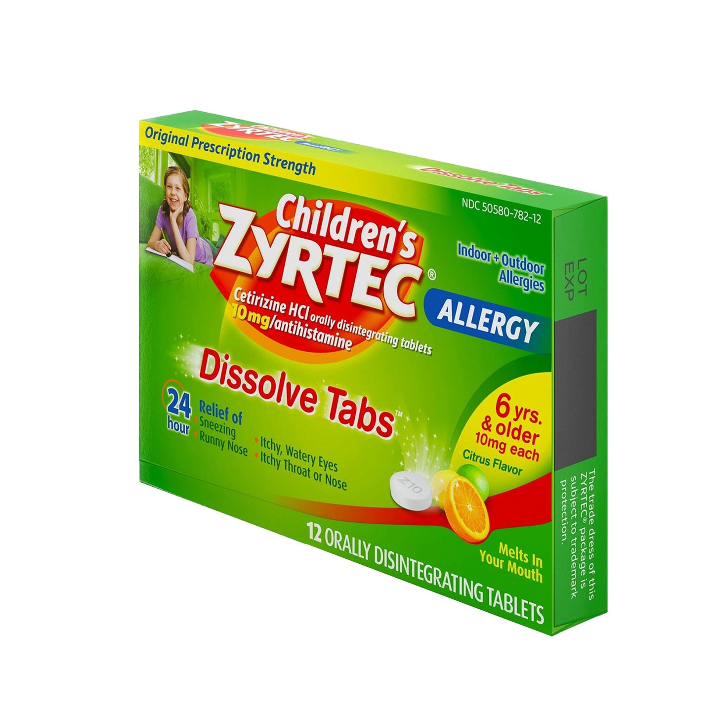 Zyrtec® Children's Allergy Relief 10 mg Strength Tablet 12 per Box (1060355_CT)