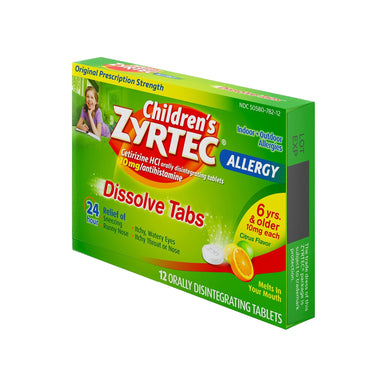 Zyrtec® Children's Allergy Relief 10 mg Strength Tablet 12 per Box (1060355_CT)