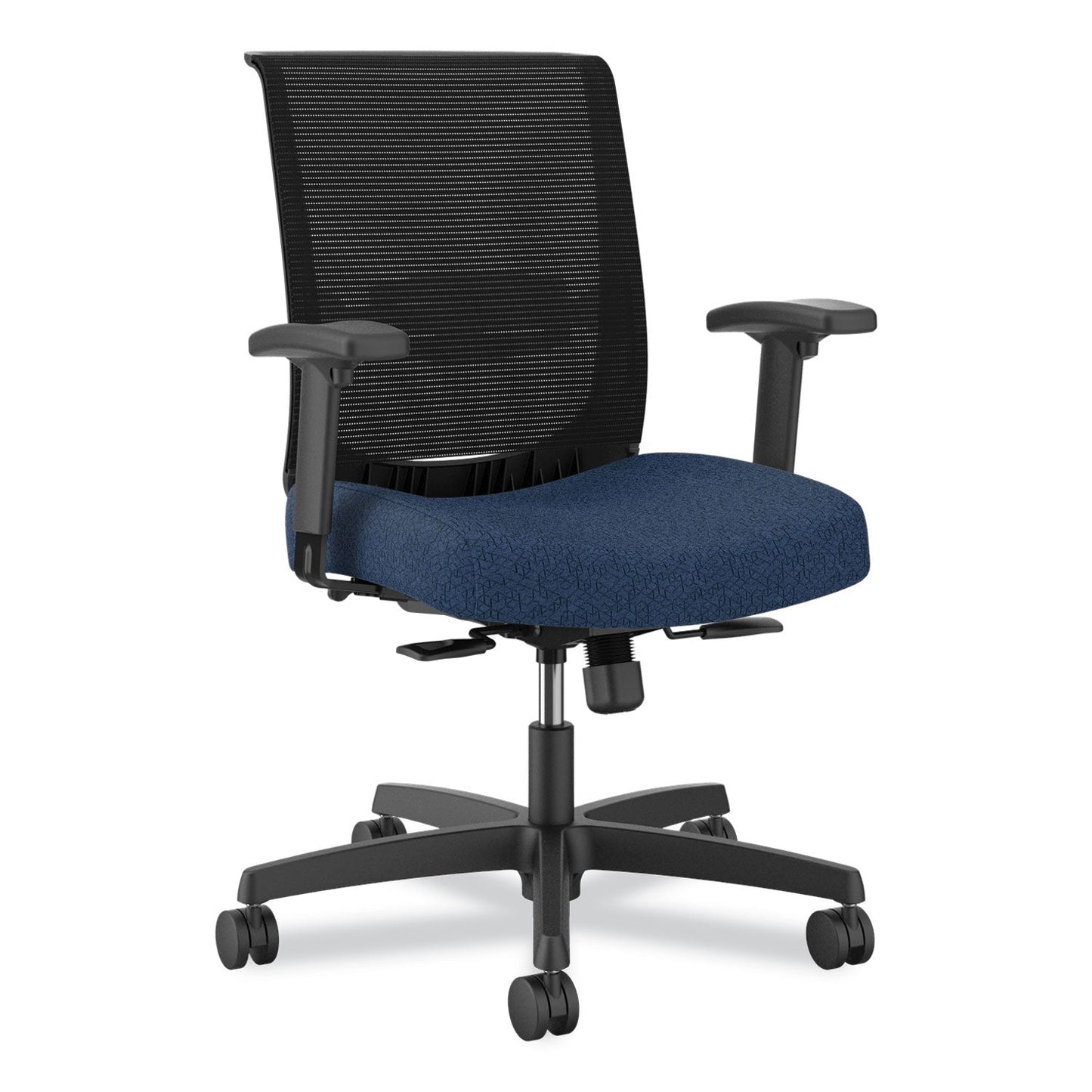 HON® Convergence Mid-Back Task Chair, Up to 275lb, 16.5" to 21" Seat Ht, Navy Seat, Black Back/Frame (HONCMY1AAPX13)