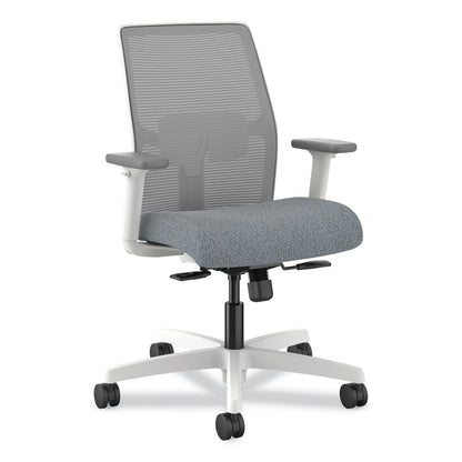 HON® Ignition 2.0 Mid-Back Mesh Task Chair, Posture Lock, Up to 300lb, Basalt Seat, Fog Back/White Base (HONI2LM1AFA25WX)