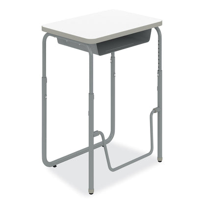 Safco® AlphaBetter 2.0 Height-Adjust Student Desk with Pendulum Bar, 27.75 x 19.75 x 29 to 43, Dry Erase (SAF1224DE)