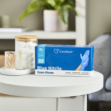 CareStock™ Exam Glove X-Large NonSterile Nitrile Standard Cuff Length Textured Fingertips Blue Chemo Tested (1230899_BX)