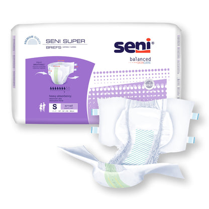 Seni® Super Unisex Adult Incontinence Brief Small Disposable Heavy Absorbency (1163834_PK)