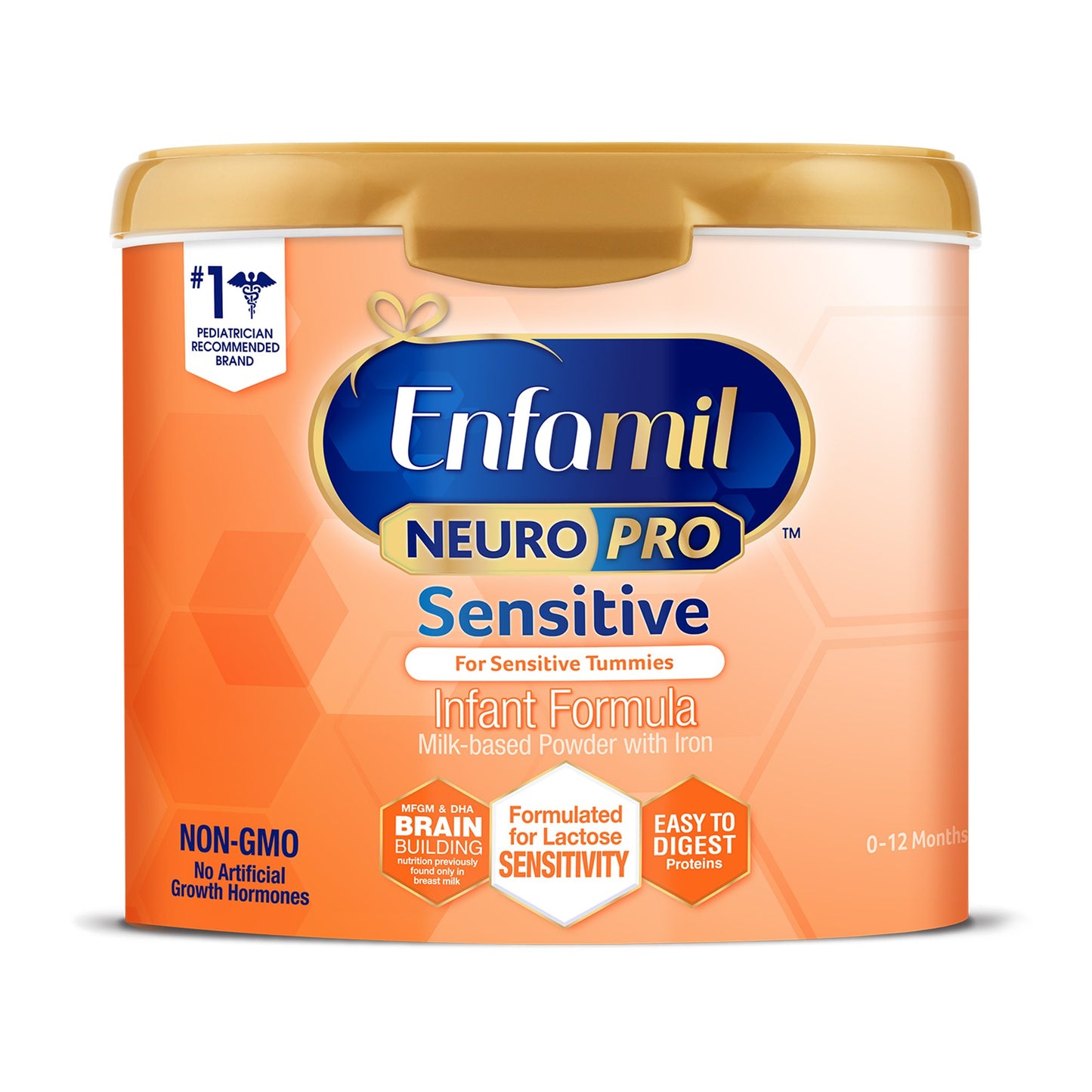 Enfamil NeuroPro™ Sensitive Infant Formula Unflavored 19.5 oz. Canister Powder Milk-Based Lactose Intolerance (1201013_CS)