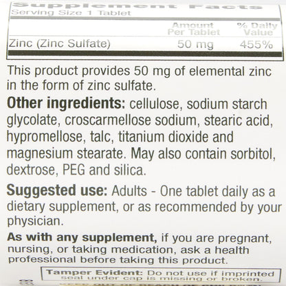 Geri-Care® Mineral Supplement Zinc Sulfate 50 mg Strength Tablet 60 per Bottle (852555_CS)