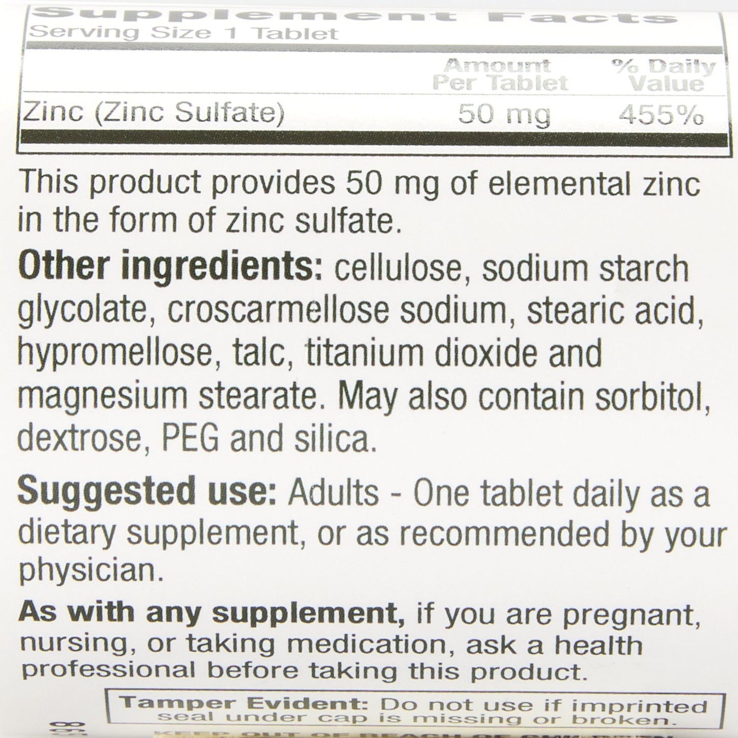Geri-Care® Mineral Supplement Zinc Sulfate 50 mg Strength Tablet 60 per Bottle (852555_BT)