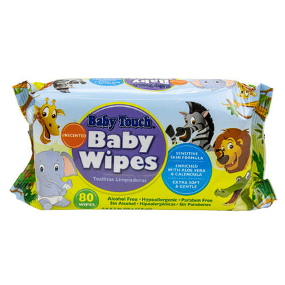Baby Touch® Baby Wipes, Unscented, 80/Pack, 24 Packs/Case (HOS82-2803)