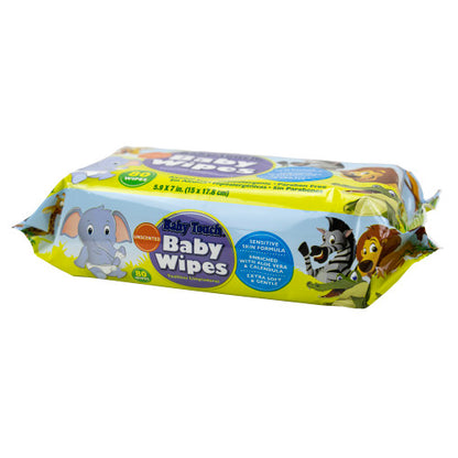 Baby Touch® Baby Wipes, Unscented, 80/Pack, 24 Packs/Case (HOS82-2803)
