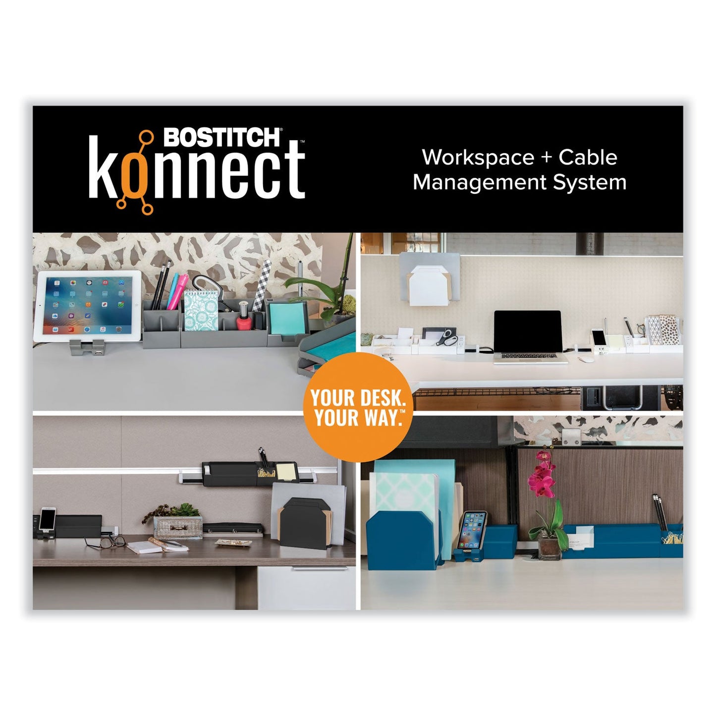 bostitch-r-konnect-desk-organizer-and-cable-management-14-piece-kit-plastic-gray-bosktckit4gray_7