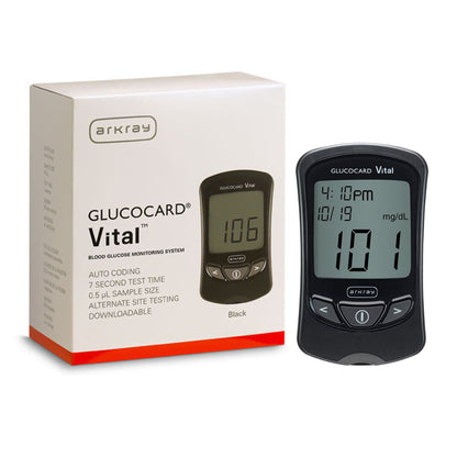 Glucocard® Vital™ Blood Glucose Meter 7 Second Results Stores up to 250 Results No Coding Required (848291_CS)