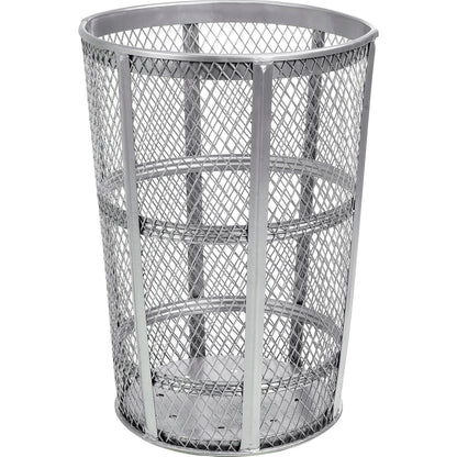 Global Industrial Outdoor Steel Mesh Corrosion Resistant Trash Can, 48 Gallon, Silver (WB237633)