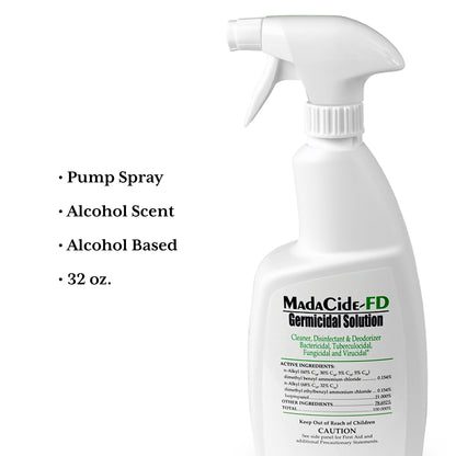 MadaCide-FD® Surface Disinfectant Cleaner Germicidal Trigger Spray Liquid 32 oz. Bottle Alcohol Scent NonSterile (388421_CS)