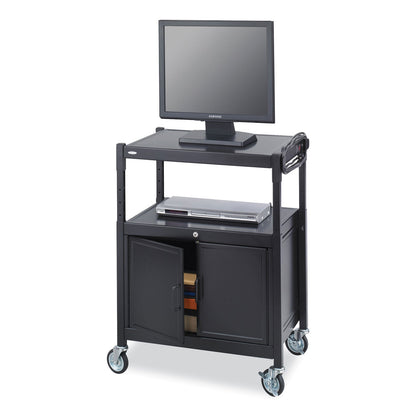 steel-adjustable-av-cart-w-cabinet-metal-3-shelf-6-ac-outlets-40-lb-cap-26-75x20-5x42-black-ships-in-1-3-business-days-saf8943bl_3