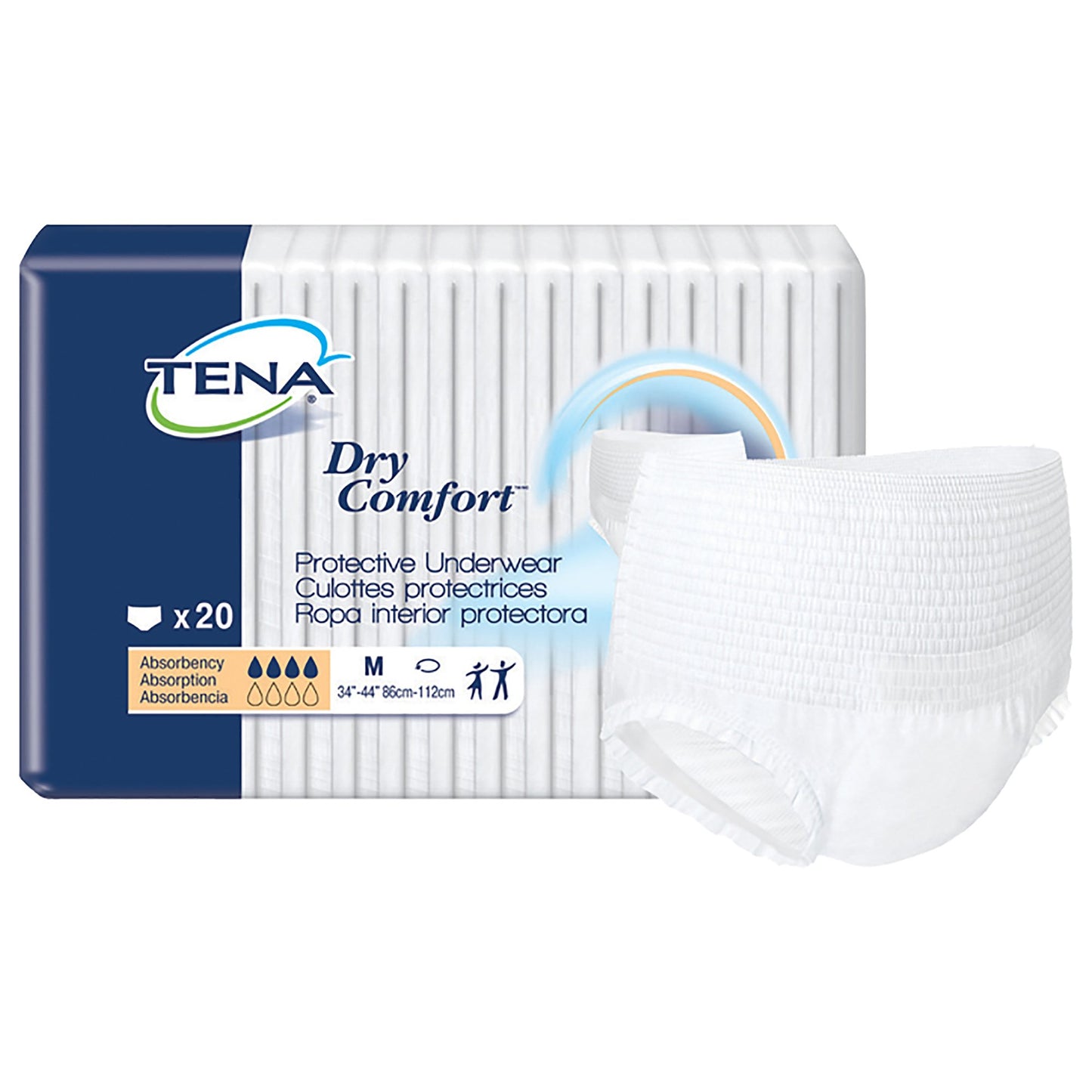 TENA® Dry Comfort™ Unisex Adult Absorbent Underwear Pull On with Tear Away Seams Medium Disposable Moderate Absorbency (959412_PK)
