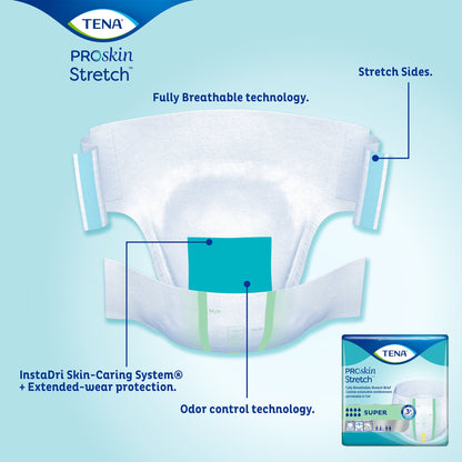 TENA ProSkin Stretch™ Super Unisex Adult Incontinence Brief Medium Disposable Heavy Absorbency (670604_CS)