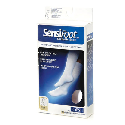 Jobst® SensiFoot Diabetic Compression Stocking Knee High Large White Closed Toe (1257519_PR)