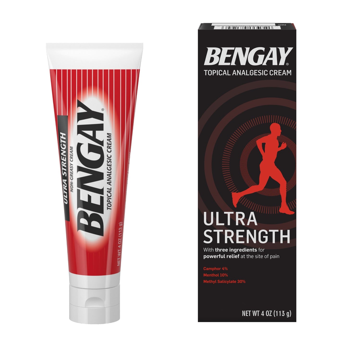 Bengay® Ultra Strength Topical Pain Relief 30% - 10% - 4% Strength Camphor / Menthol / Methyl Salicylate Cream 4 oz. (861389_CS)