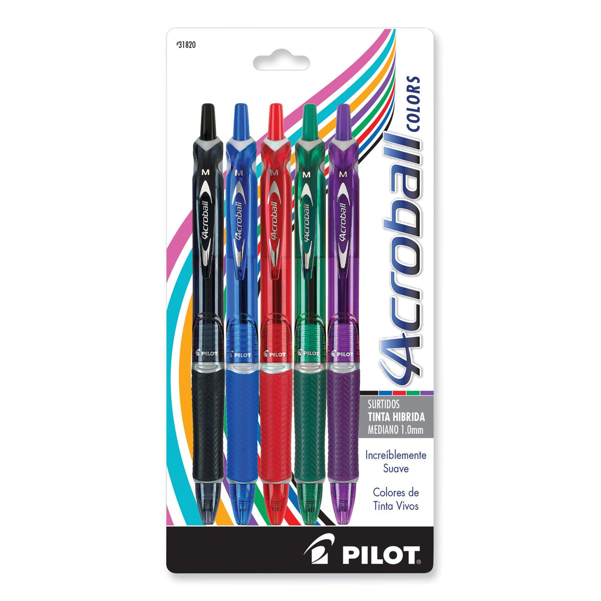 Pilot Acroball Ink Type Pilot® Acroball Colors Advanced Ink Hybrid Gel Pen, Retractable, Mediu ...