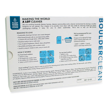Boulder Clean Laundry Detergent Sheets, Free and Clear, 40/Pack (BCL607476EA)