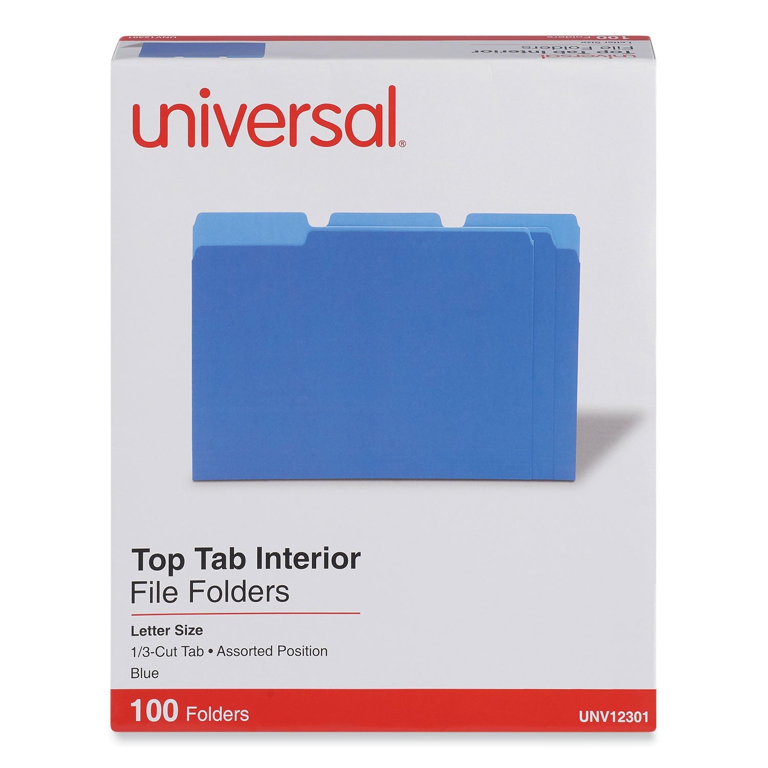 Universal® Interior File Folders, 1/3-Cut Tabs: Assorted, Letter Size ...