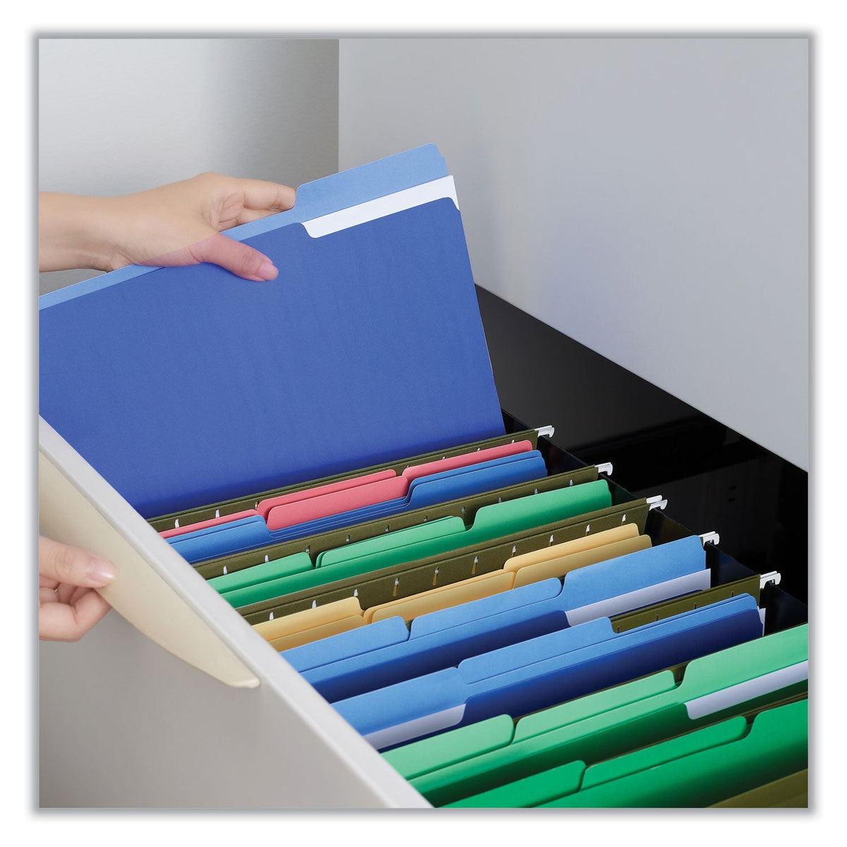 Universal® Interior File Folders, 1/3-Cut Tabs: Assorted, Letter Size ...