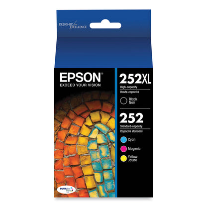 Epson® T252XL-BCS (252XL) DURABrite Ultra High-Yield Ink, 1,100 Page-Yield, Black/Cyan/Magenta/Yellow (EPST252XLBCS)