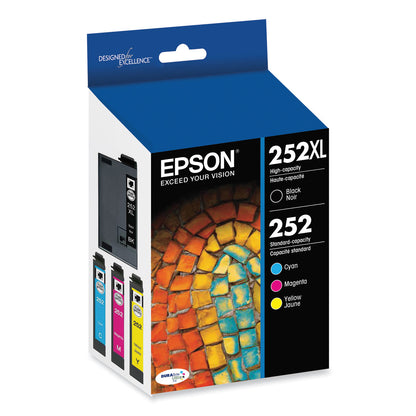 Epson® T252XL-BCS (252XL) DURABrite Ultra High-Yield Ink, 1,100 Page-Yield, Black/Cyan/Magenta/Yellow (EPST252XLBCS)