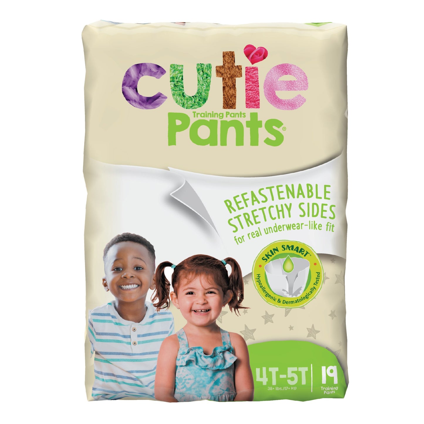 Cutie Pants® Unisex Toddler Training Pants Pull On with Tear Away Seams Size 4T to 5T Disposable Heavy Absorbency (810360_PK)