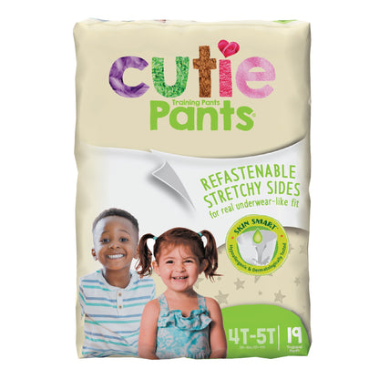 Cutie Pants® Unisex Toddler Training Pants Pull On with Tear Away Seams Size 4T to 5T Disposable Heavy Absorbency (810360_PK)
