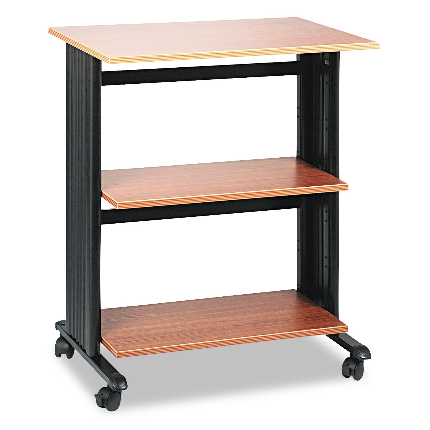 muv-three-level-machine-cart-printer-stand-engineered-wood-3-shelves-29-5-x-20-x-35-oak-black-ships-in-1-3-business-days-saf1881mo_1