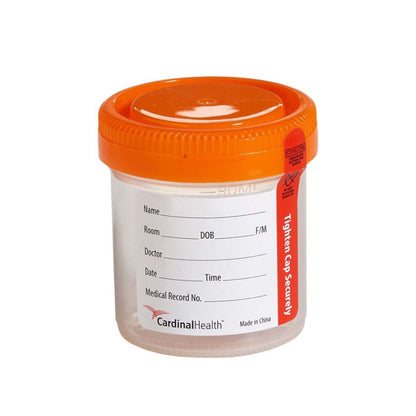 Cardinal Health™ Specimen Container 90 mL (3 oz.) Screw Cap Patient Information Sterile (1221718_CS)