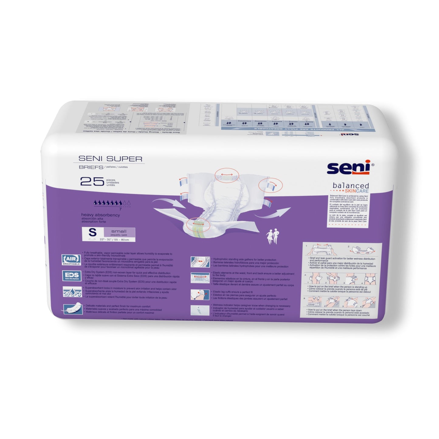 Seni® Super Unisex Adult Incontinence Brief Small Disposable Heavy Absorbency (1163834_PK)