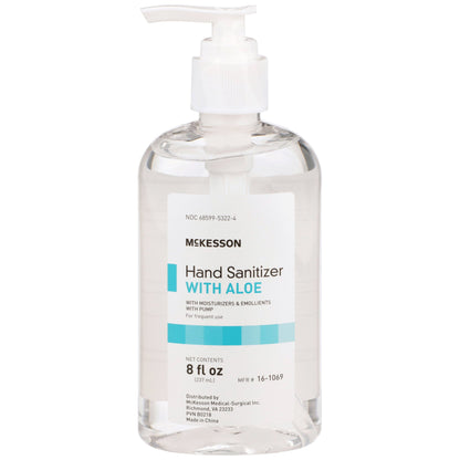 McKesson Hand Sanitizer with Aloe 8 oz. Ethyl Alcohol Gel Pump Bottle (953791_EA)
