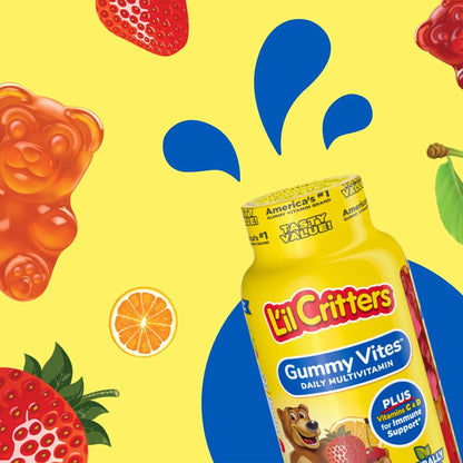 L'il Critters® Multivitamin Supplement Vitamin A / Ascorbic Acid / Vitamin D 2,100 IU - 400 IU - 20 mg Strength Gummy 70 per Bottle Assorted Fruit Flavor (830733_BT)